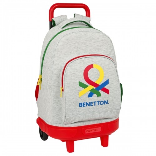 Skolas mugursoma ar riteņiem Benetton Pop Pelēks (33 x 45 x 22 cm) image 1