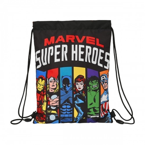 Mugursoma ar lencēm The Avengers Super heroes Melns (26 x 34 x 1 cm) image 1
