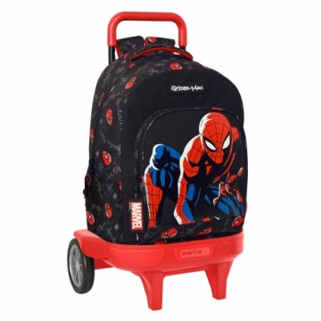 Skolas mugursoma ar riteņiem Spiderman Hero Melns (33 x 45 x 22 cm)