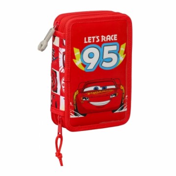 Skolas Penālis ar Piederumiem Cars Let's race Sarkans Balts (12.5 x 19.5 x 4 cm) (28 pcs)
