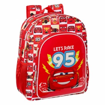 Школьный рюкзак Cars Let's race Красный Белый (32 x 38 x 12 cm)