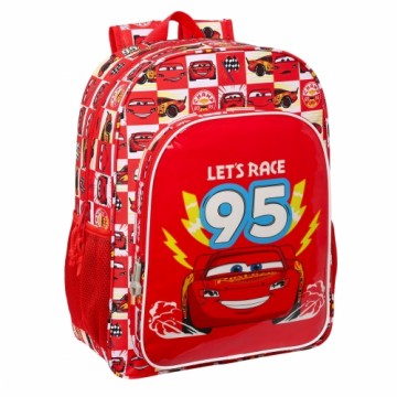 Школьный рюкзак Cars Let's race Красный Белый (33 x 42 x 14 cm)