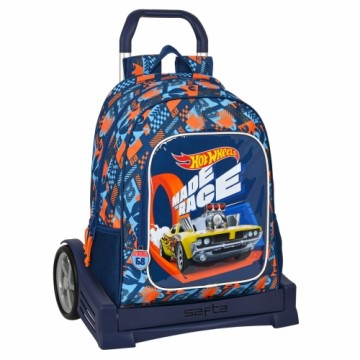 Школьный рюкзак с колесиками Hot Wheels Speed club Оранжевый (32 x 42 x 14 cm)