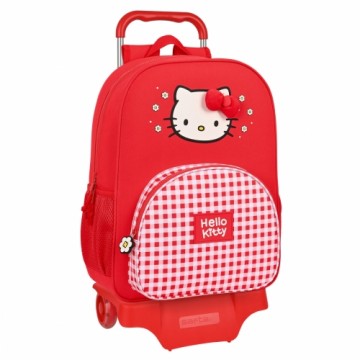 Школьный рюкзак с колесиками Hello Kitty Spring Красный (33 x 42 x 14 cm)