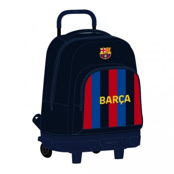 Школьный рюкзак с колесиками F.C. Barcelona Тёмно Бордовый Тёмно Синий (33 x 45 x 22 cm)