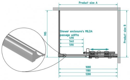 Brasta Glass Dušas kabīne MILDA 110x80 Tonēts pelēks vai brūns image 2