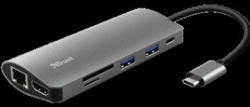 USB Centrmezgls Trust Dalyx 7-in-1 USB-C Silver