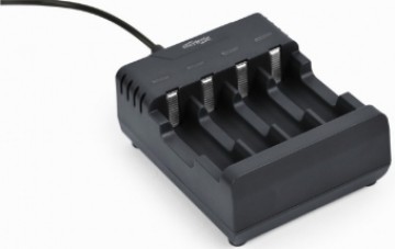 Bateriju lādētājs Gembird USB 4-slot for AA| AAA Black