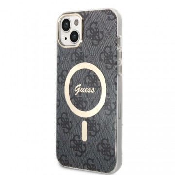 Guess 4G MagSafe Compatible Case + Wireless Charger for iPhone 14 Plus Black