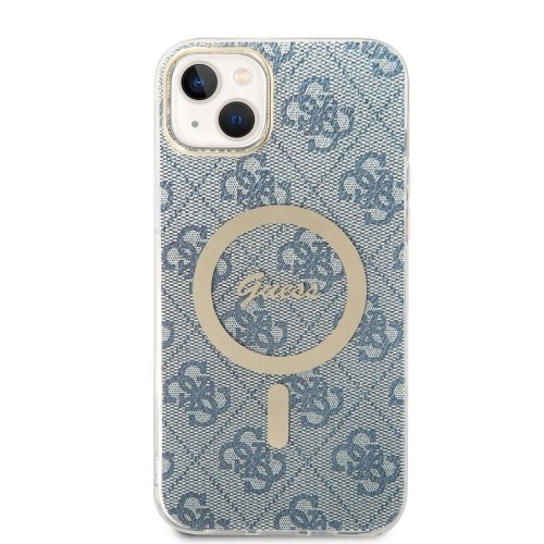 Guess 4G MagSafe Compatible Case + Wireless Charger for iPhone 14 Plus Blue image 2