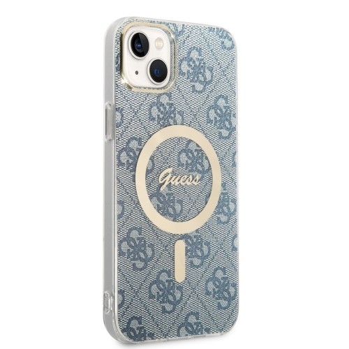 Guess 4G MagSafe Compatible Case + Wireless Charger for iPhone 14 Plus Blue image 3