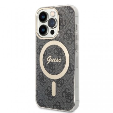 Guess 4G MagSafe Compatible Case + Wireless Charger for iPhone 14 Pro Black