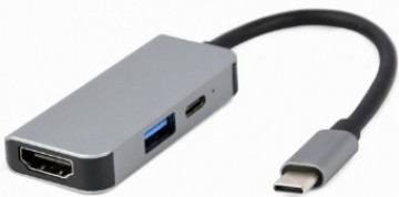 Dokstacija Gembird USB Type-C 3-in-1 Silver