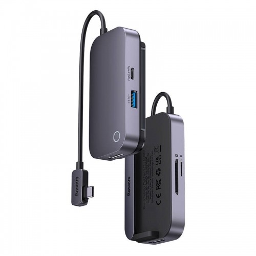 Hub 6in1 Baseus PadJoy Series USB-C to USB 3.0 + HDMI + USB-C PD + jack 3.5mm + SD|TF (Grey) image 1
