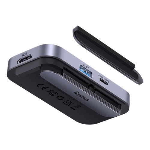 Hub 6in1 Baseus PadJoy Series USB-C to USB 3.0 + HDMI + USB-C PD + jack 3.5mm + SD|TF (Grey) image 4