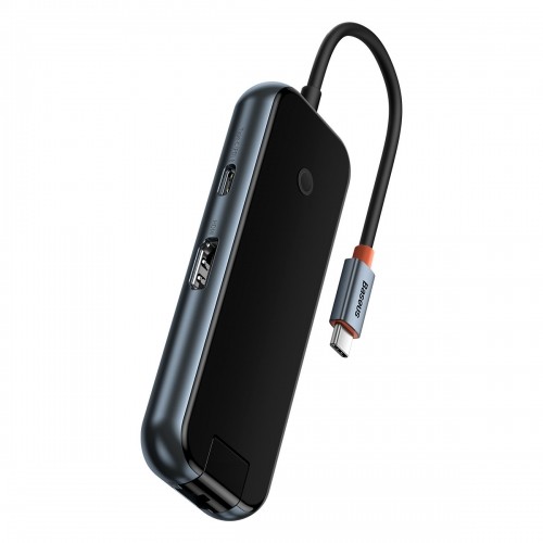 Baseus AcmeJoy 6-Port HUB Docking Station (USB-C to USB-C PD & Data | 2xUSB3.0 | USB2.0 | HDMI | RJ45) dark gray (WKJZ010013) image 5
