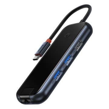 Baseus AcmeJoy 6-Port HUB Docking Station (USB-C to USB-C PD & Data | 2xUSB3.0 | USB2.0 | HDMI | RJ45) dark gray (WKJZ010013)