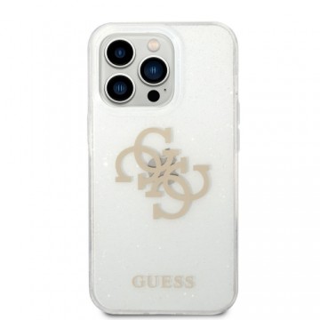 Guess TPU Big 4G Full Glitter Case for iPhone 14 Pro Max Transparent