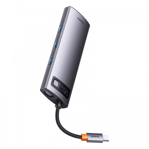 Hub 7in1 Baseus Metal Gleam Series, USB-C to 3x USB 3.0 + 2x HDMI + USB-C PD + Ethernet RJ45 image 5