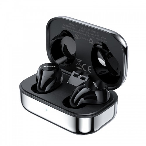 Acefast gaming in-ear wireless headphones TWS Bluetooth 5.2, cVc 8.0, aptX, SBC, AAC, 65ms delay waterproof IPX4 silver (T7 silver) image 2
