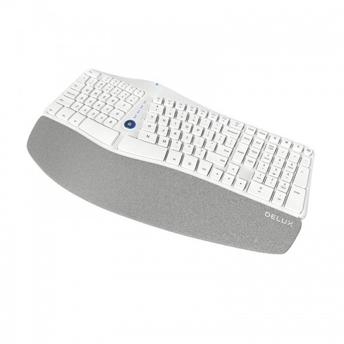 Wireless Ergonomic Keyboard Delux GM901D BT+2.4G (white) image 2