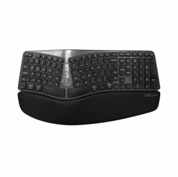 Wireless Ergonomic Keyboard Delux GM901D BT+2.4G (black)