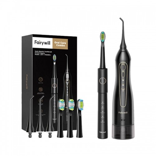 Sonic toothbrush with tip set and water fosser FairyWill FW-5020E + FW-E11 image 1
