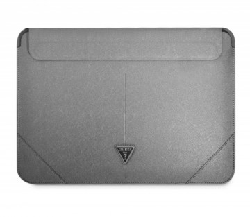 Guess Saffiano Triangle Metal Logo Computer Sleeve 13|14" Silver