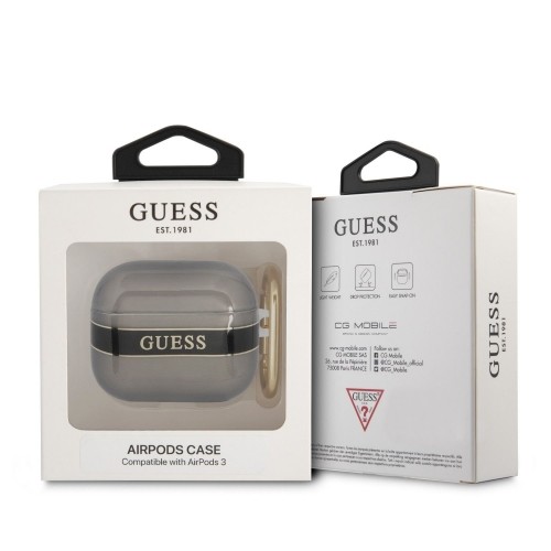 Guess TPU Printed Stripe Case for Airpods 3 Black image 2