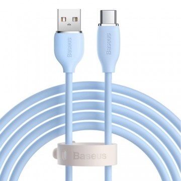 Baseus cable, USB cable - USB Type C 100W 2 m long Jelly Liquid Silica Gel - blue