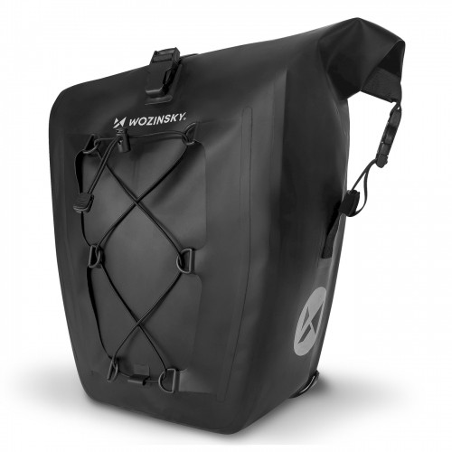 Wozinsky waterproof bicycle bag trunk pannier 25l 2in1 black (WBB24BK) image 1