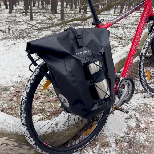 Wozinsky waterproof bicycle bag trunk pannier 25l 2in1 black (WBB24BK) image 4