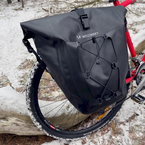 Wozinsky waterproof bicycle bag trunk pannier 25l 2in1 black (WBB24BK) image 5