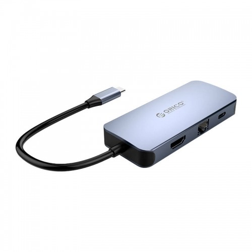 Orico 6-in-1 Adapter Hub, HDMI 4K + 3x USB 3.0 + RJ45+ USB-C PD 100W image 2