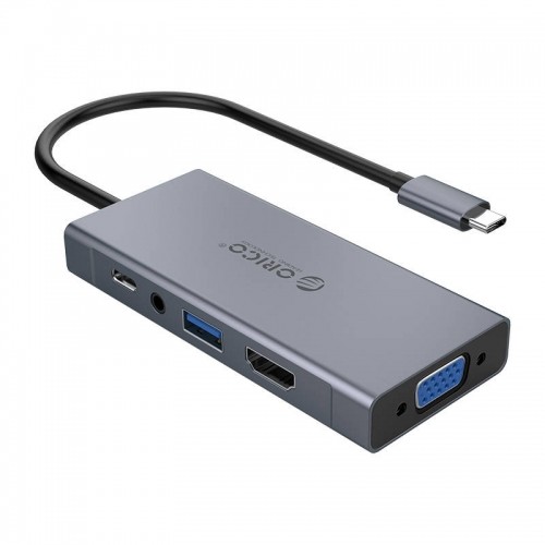 Orico 5-in-1 Adapter Hub, HDMI 4K + USB 3.0 + VGA + AUX + USB-C PD 60W image 1