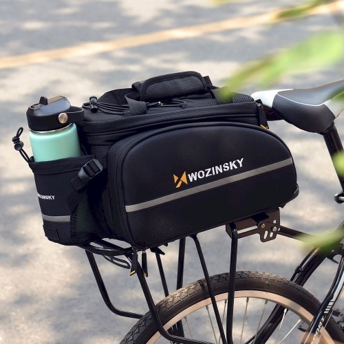 Wozinsky bicycle bike pannier bag rear trunk bag with bottle case 35L black (WBB19BK) image 1