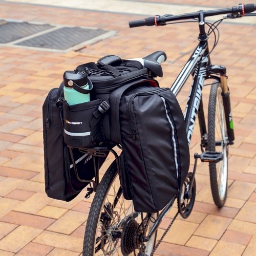Wozinsky bicycle bike pannier bag rear trunk bag with bottle case 35L black (WBB19BK) image 2