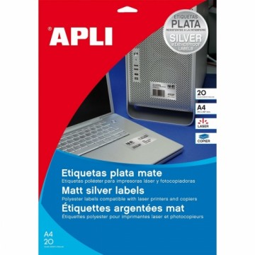 Этикетки для принтера Apli Серебристый Металлик 210 x 297 mm A4 20 Листья