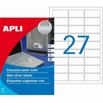 Этикетки для принтера Apli Серебристый Металлик 63,5 x 29,6 mm A4