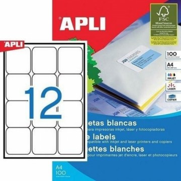 Этикетки для принтера Apli 100 Листья 63,5 x 72 mm