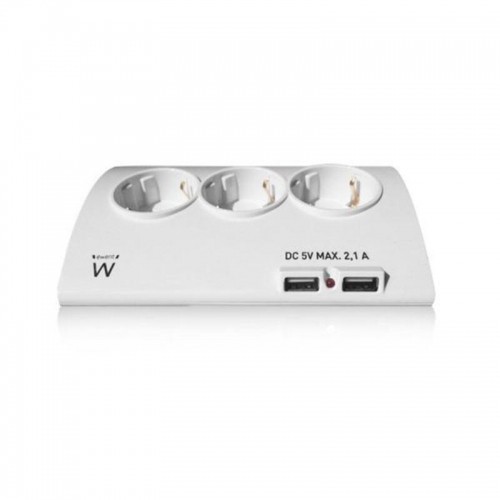 Сетевой фильтр 5 Tomas с выключателем Ewent EW3932 1,5 m 2 x USB 2,1 A 2500W Белый image 4