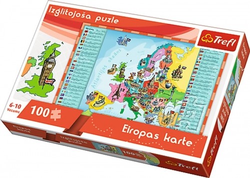 Trefl Puzzles TREFL Galda spēle Puzle 100 Eiropa (Latviešu val.) image 2