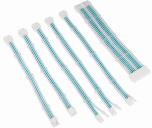 PSU Kabeļu Pagarinātāji Kolink Core 6 Cables Brilliant White | Powder Blue image 1
