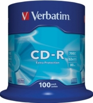 Matricas CD-R Verbatim 700MB 1x-52X Extra Protection, 100 Pack Spindle