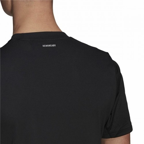 Vīriešu Krekls ar Īsām Piedurknēm Adidas Club Tennis 3 Stripes Melns image 3