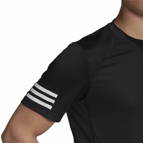 Vīriešu Krekls ar Īsām Piedurknēm Adidas Club Tennis 3 Stripes Melns image 4