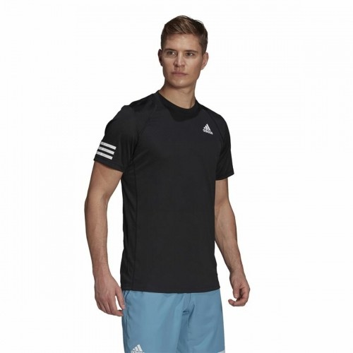 Vīriešu Krekls ar Īsām Piedurknēm Adidas Club Tennis 3 Stripes Melns image 5