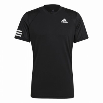 Vīriešu Krekls ar Īsām Piedurknēm Adidas Club Tennis 3 Stripes Melns