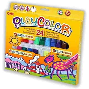 Набор красок PLAYCOLOR Basic Metallic Fluor Разноцветный 24 Предметы