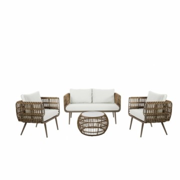 Набор стол и 3 кресла DKD Home Decor синтетический ротанг Алюминий (144 x 67 x 74 cm)